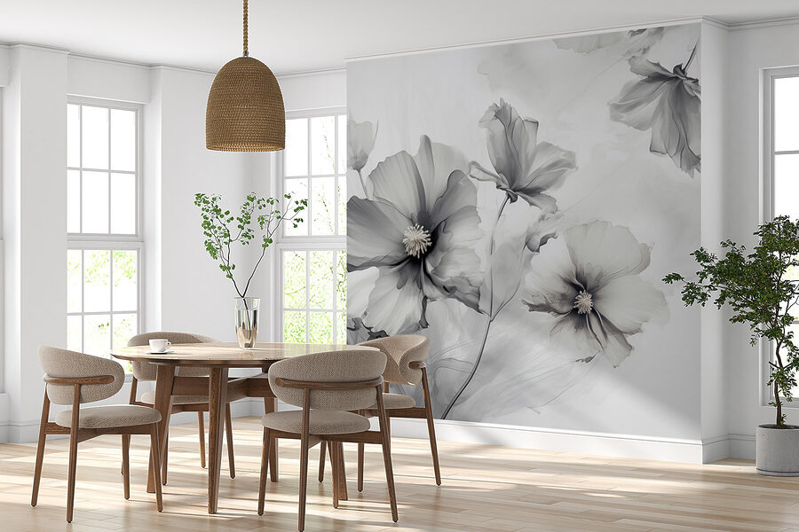 Grupo de flores sobre fondo blanco