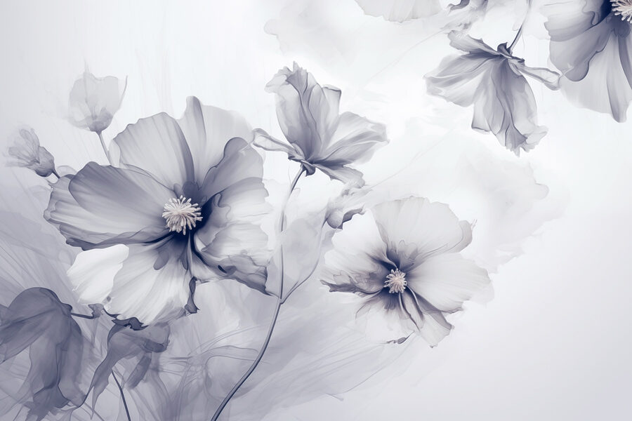 Fotomurales Grupo de flores sobre fondo blanco - Imagen 6