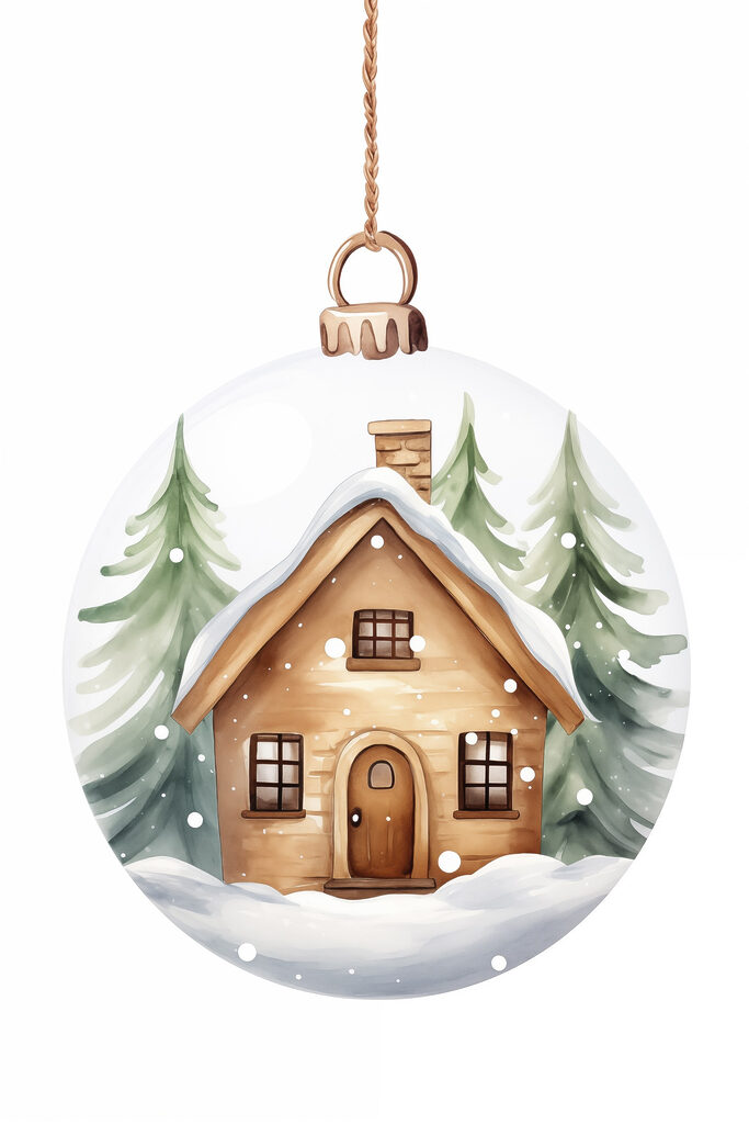 Glass ball with a house and trees in it Glass ball with a house and trees in it