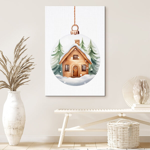 Glass ball with a house and trees in it Glass ball with a house and trees in it