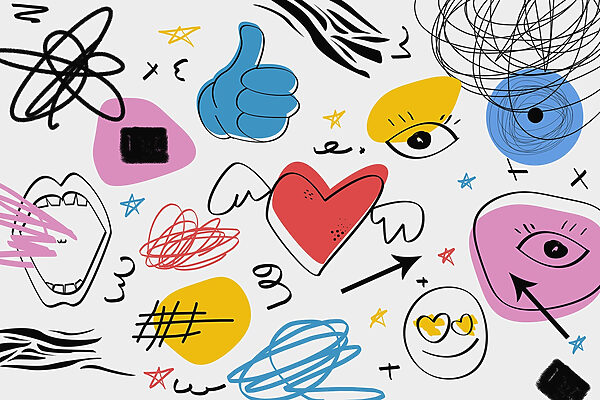 Collection of different colored objects Collection of different colored objects