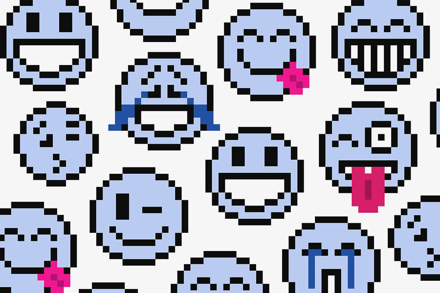 Patrón sin fisuras de caras sonrientes azules Patrón sin fisuras de caras sonrientes azules