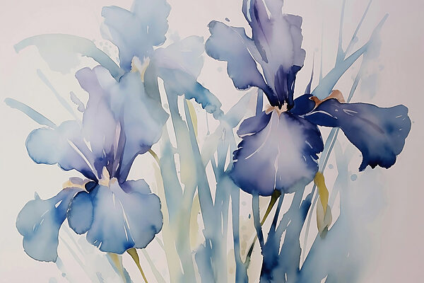 Painting of flowers on a white background