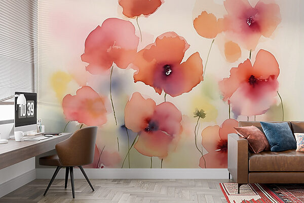 Fotomurales Fotomurales Pintura de flores (SKU: w01947)