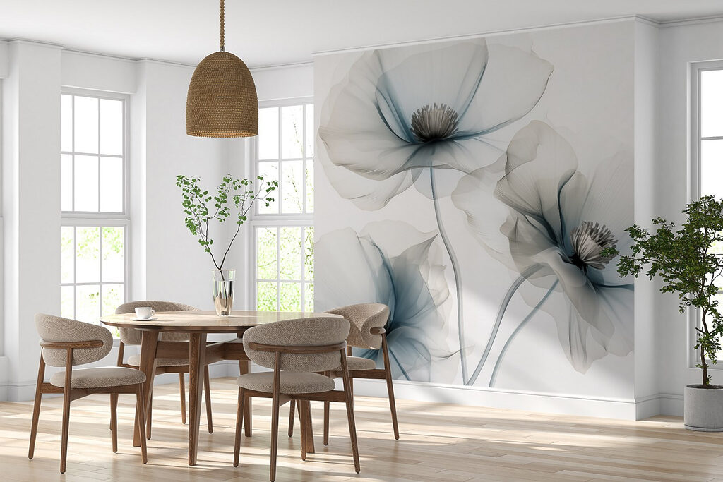 Group of flowers with light blue petals