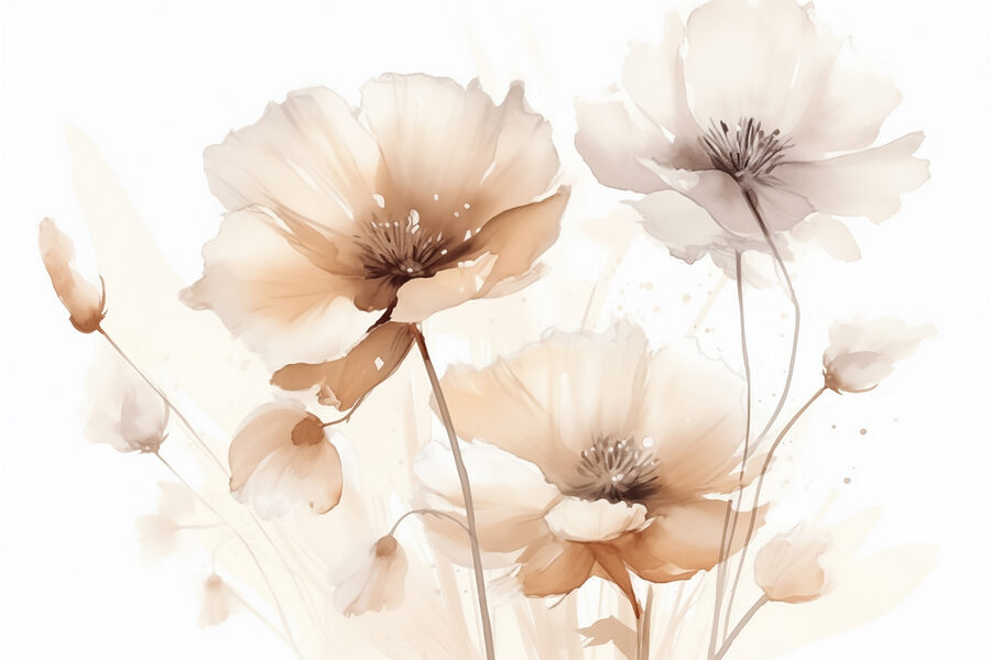 Delicadas flores en tonos suaves