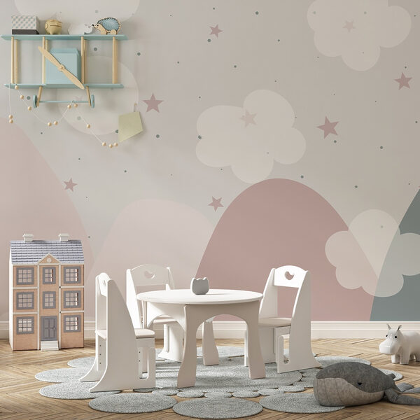 Paisaje con nubes y estrellas Paisaje con nubes y estrellas