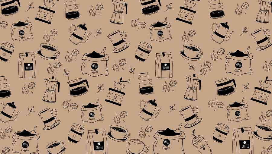 Patrón de artículos de café