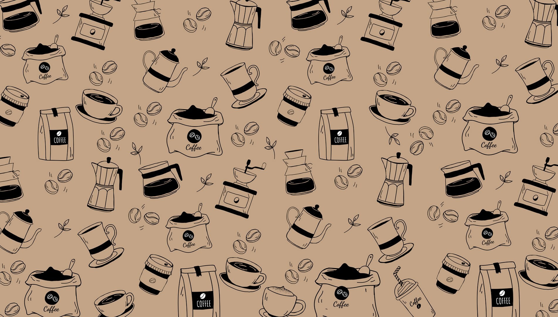 Pattern of coffee items