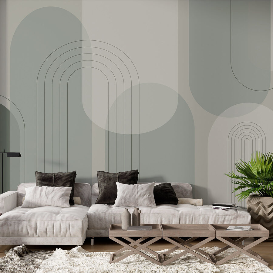 Fondo gris y blanco con líneas y círculos