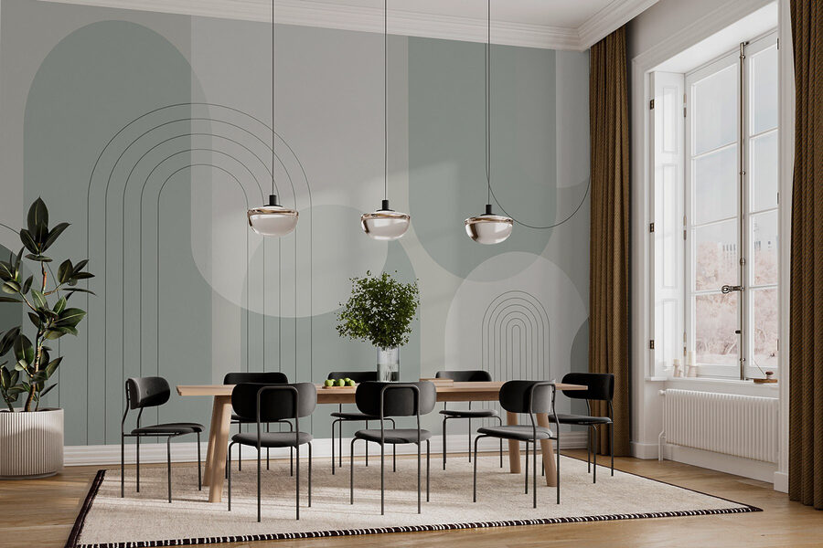 Fondo gris y blanco con líneas y círculos