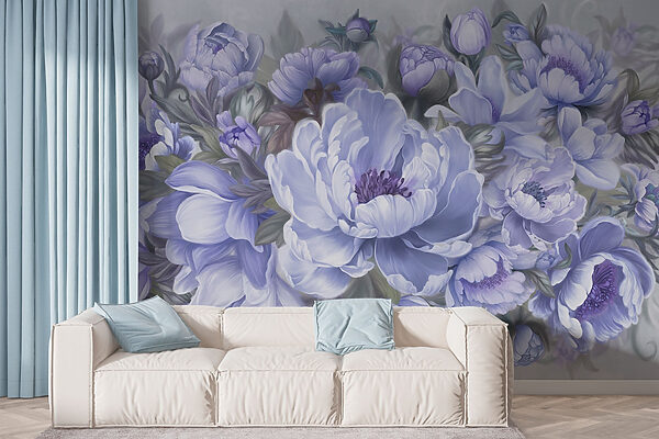 Painting of flowers and leaves