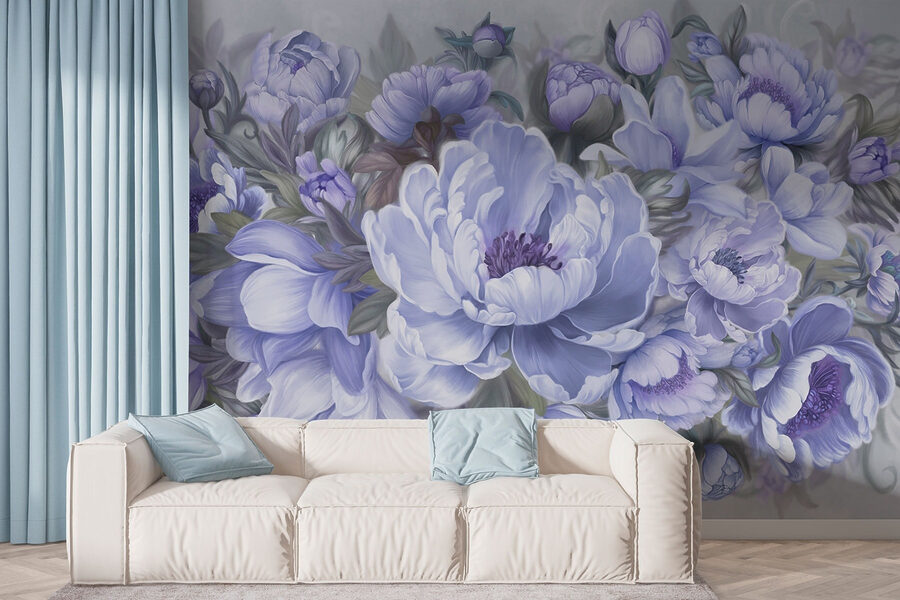Fotomurales Pintura de flores y hojas - Imagen 3