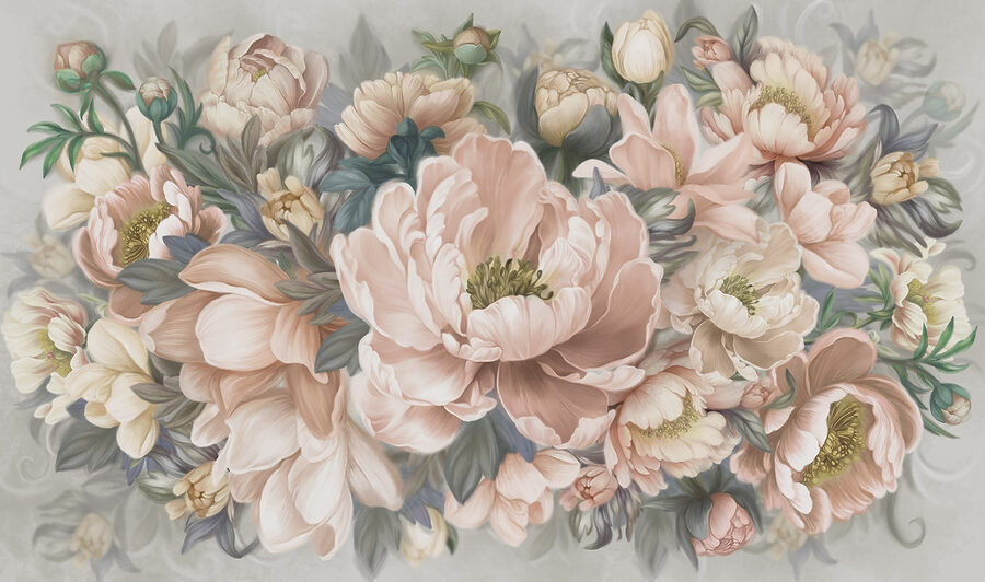 Delicadas flores en suaves tonos pastel