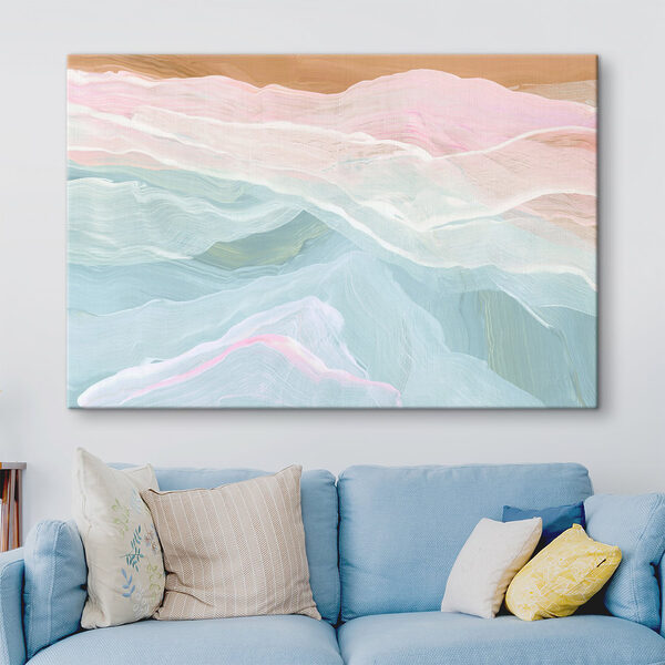Painting of a pink and blue wave Painting of a pink and blue wave