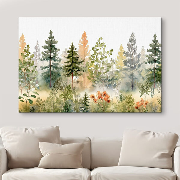 Watercolor painting of trees and plants Watercolor painting of trees and plants