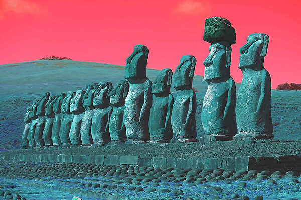 Group of statues in a row