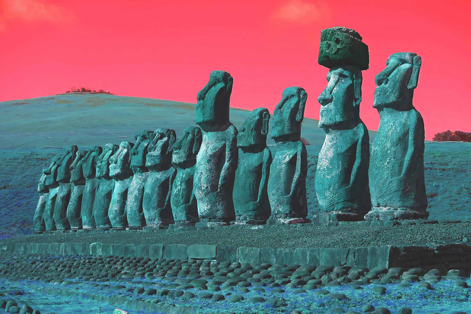 Group of statues in a row
