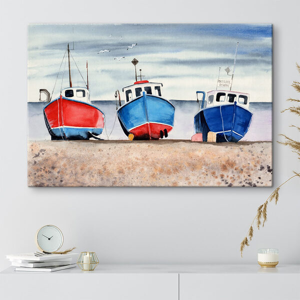 Cuadros Acuarela de barcos en una playa (SKU: s37787) Cuadros Cuadros Acuarela de barcos en una playa (SKU: s37787)