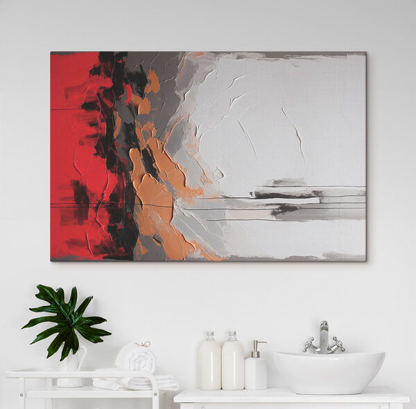 Cuadros Cuadros Cuadro de una pared roja, blanca y gris (SKU: s38580)