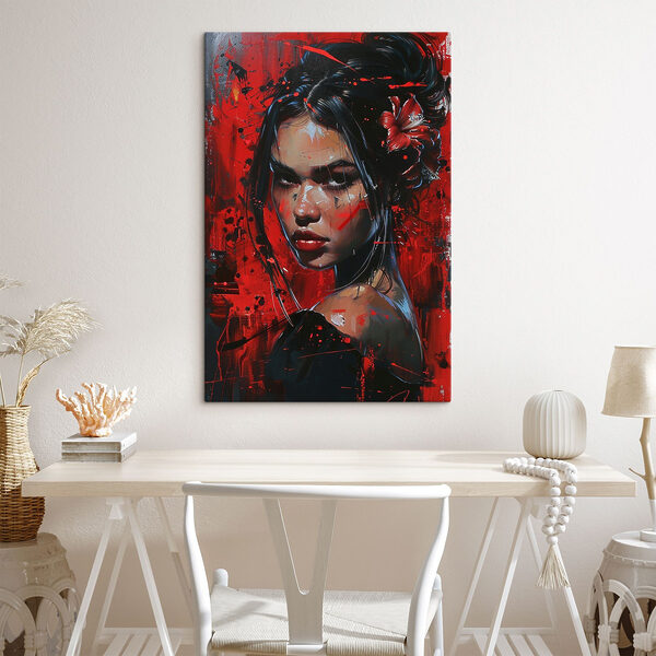 Cuadros Cuadro de una mujer con pintura roja (SKU: s41413) Cuadros Cuadros Cuadro de una mujer con pintura roja (SKU: s41413)