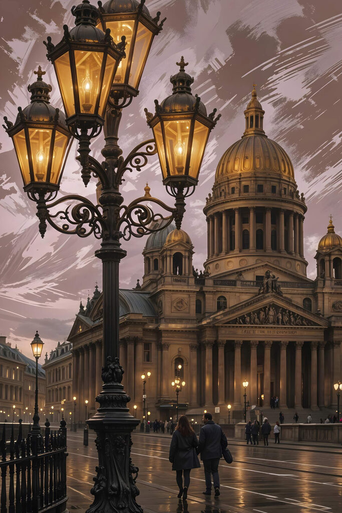 Large building with a dome and columns