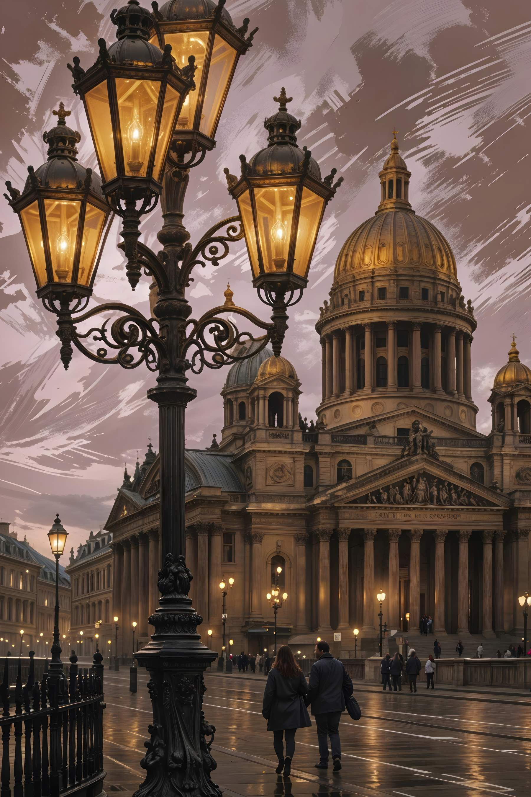 Large building with a dome and columns