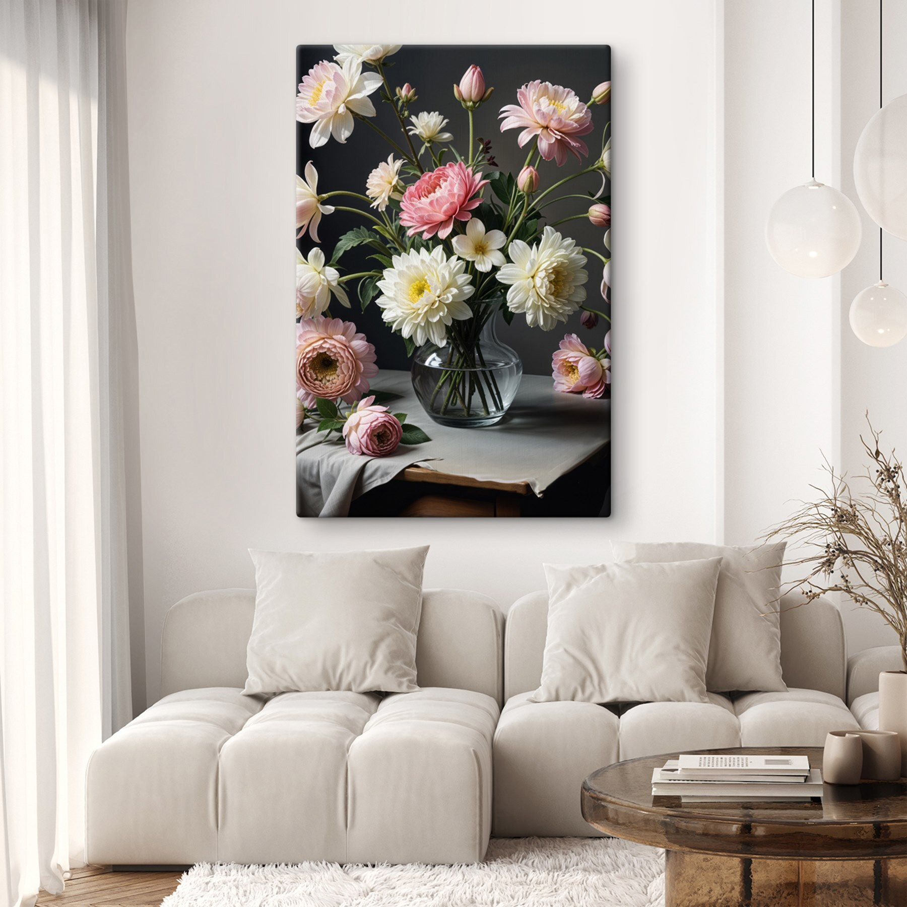 Vase of flowers on a table