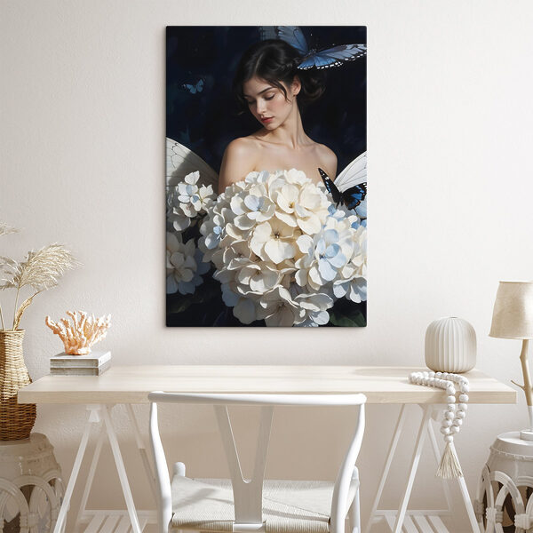 Woman with butterflies and flowers Woman with butterflies and flowers