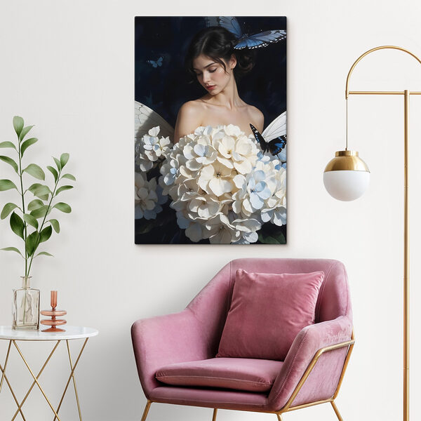 Woman with butterflies and flowers Woman with butterflies and flowers