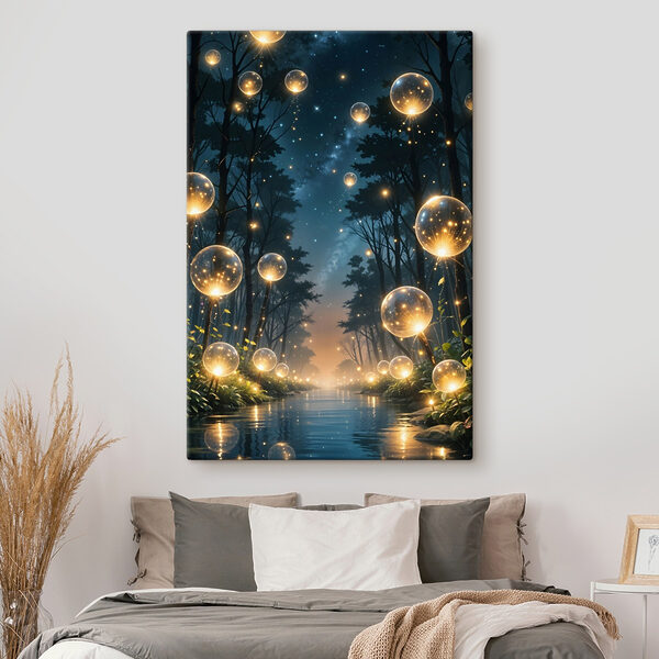 Cuadros Burbujas luminosas en un bosque
