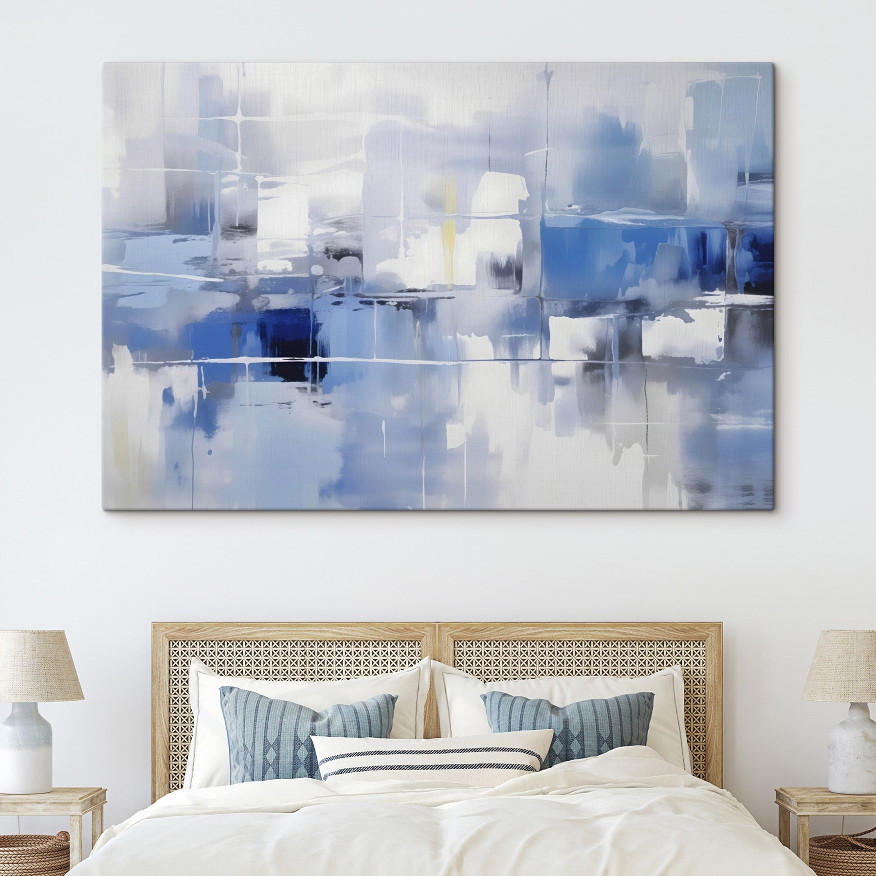 Blue and white wall Blue and white wall