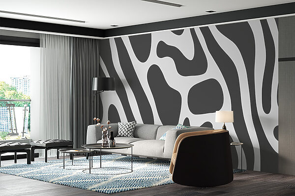 Flowing abstract design in gray tones