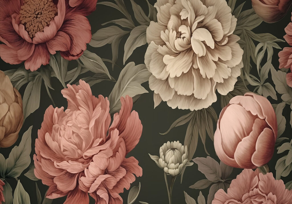 Papel pintado con flores Papel pintado con flores