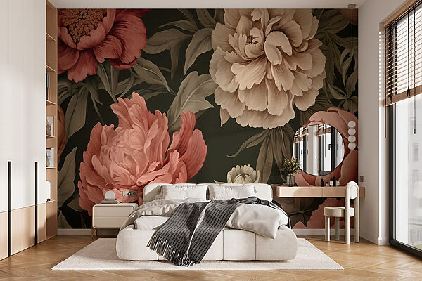 Papel pintado con flores Papel pintado con flores