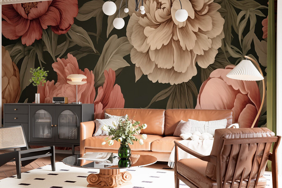 Papel pintado con flores