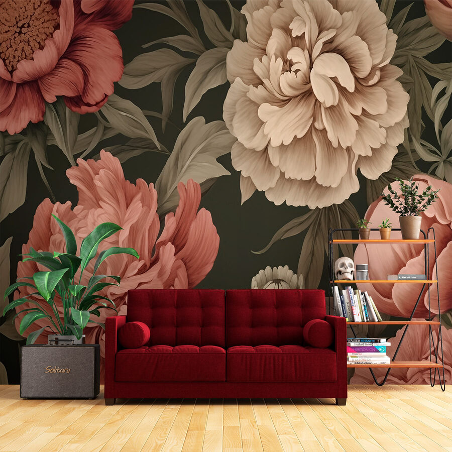Papel pintado con flores