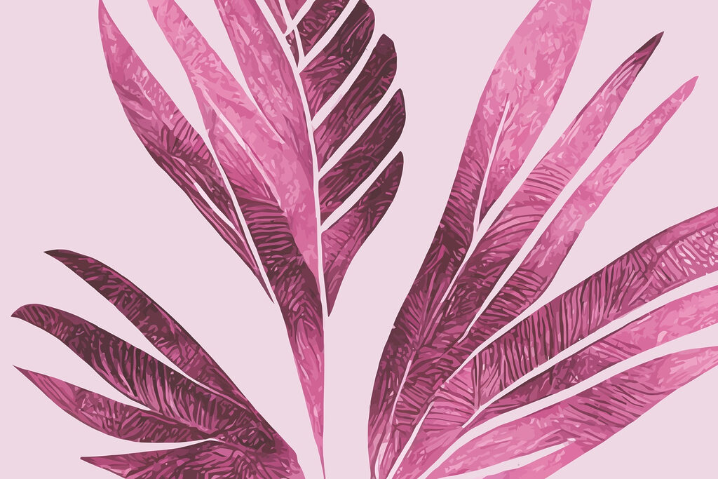 Elegante follaje rosa sobre fondo suave Elegante follaje rosa sobre fondo suave