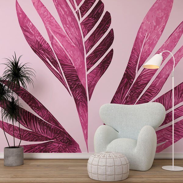 Elegante follaje rosa sobre fondo suave Elegante follaje rosa sobre fondo suave