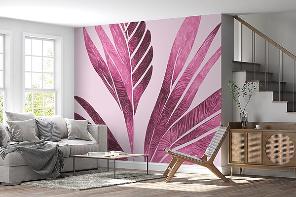 Elegante follaje rosa sobre fondo suave Elegante follaje rosa sobre fondo suave