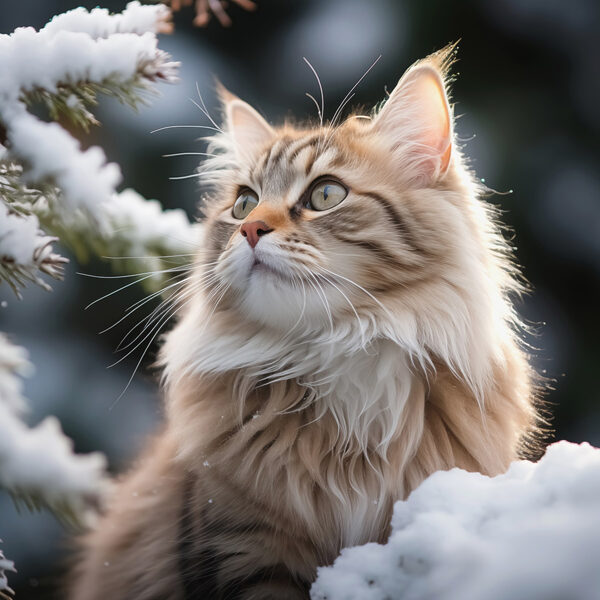 Cat sitting in snow Cat sitting in snow