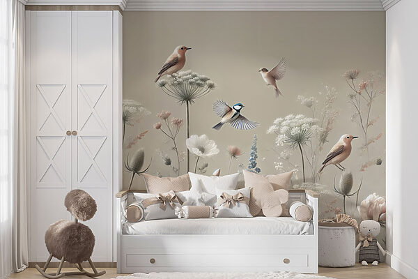 Birds on flowers and plants Birds on flowers and plants