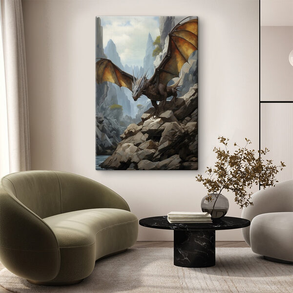 Cuadros Cuadros Un dragón en una colina rocosa (SKU: s41185)