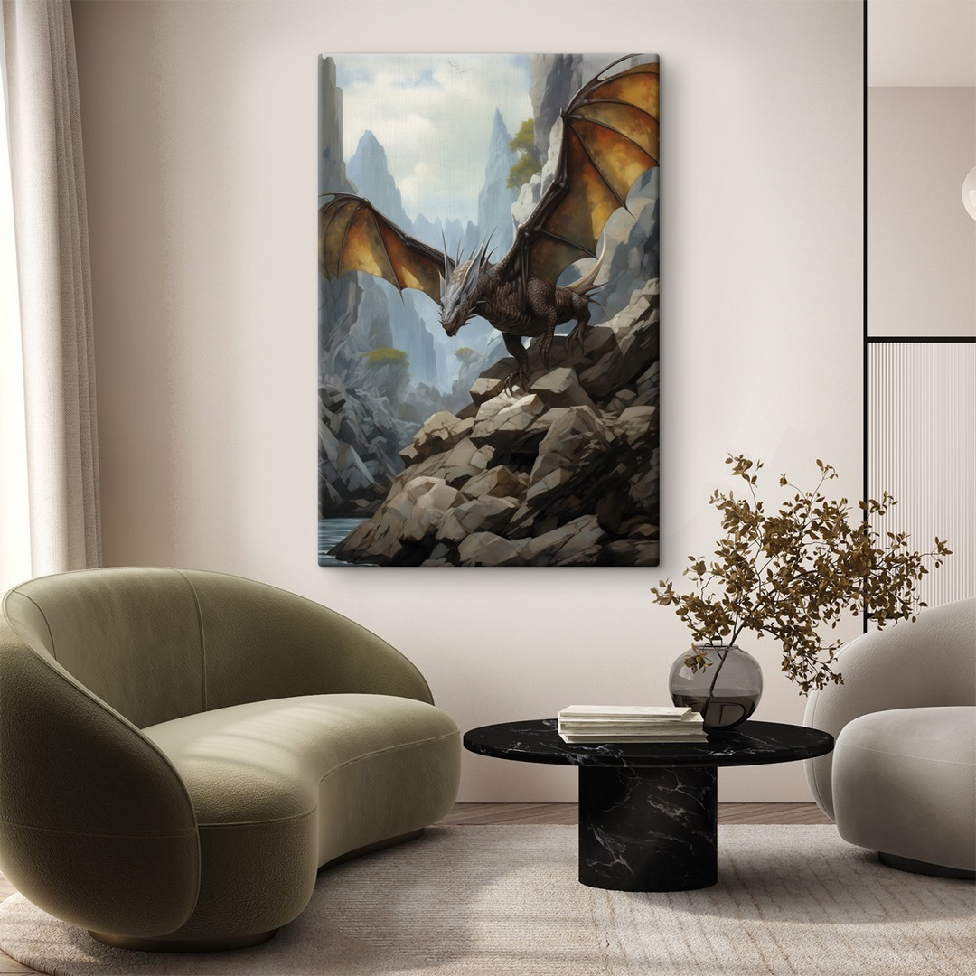 Dragon on a rocky hill Dragon on a rocky hill