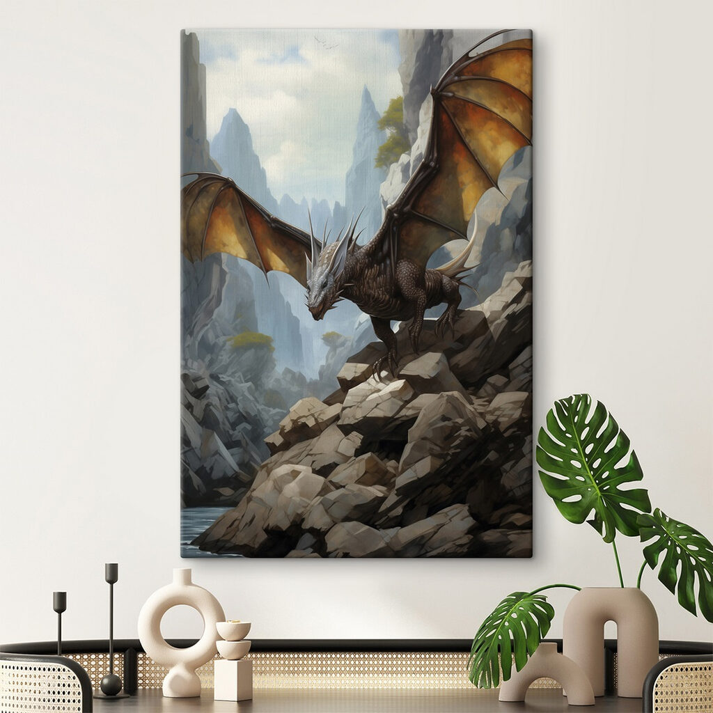 Dragon on a rocky hill Dragon on a rocky hill
