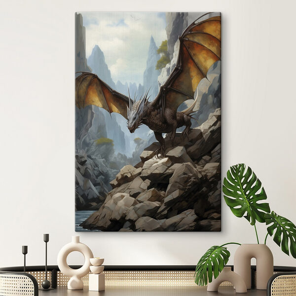 Dragon on a rocky hill Dragon on a rocky hill