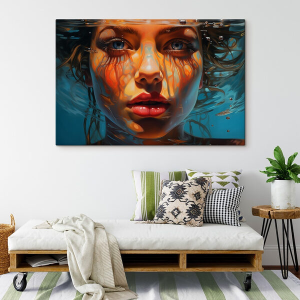 Cuadros Mujer bajo el agua con gotas de agua (SKU: s41204) Cuadros Cuadros Mujer bajo el agua con gotas de agua (SKU: s41204)