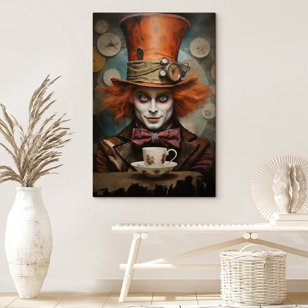 Man in a garment holding a tea cup