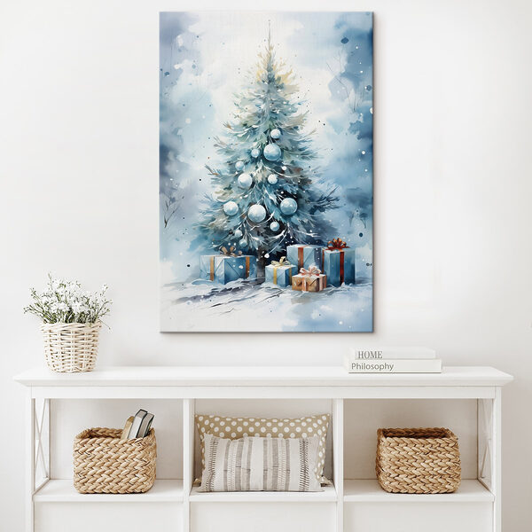 Cuadros Acuarela de un árbol de Navidad con regalos (SKU: s41439) Cuadros Cuadros Acuarela de un árbol de Navidad con regalos (SKU: s41439)