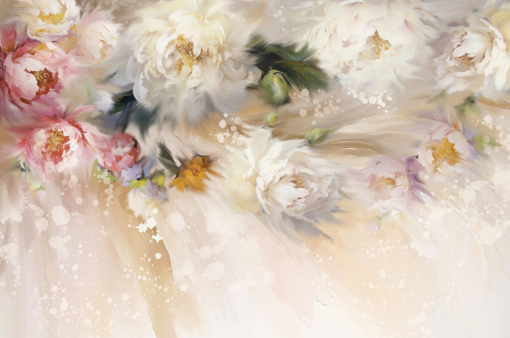 Pintura de flores sobre fondo blanco Pintura de flores sobre fondo blanco